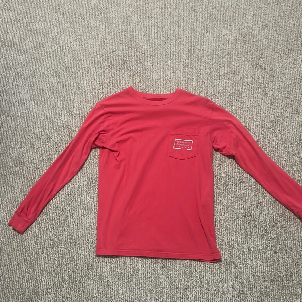 Southern Marsh Red Long Sleeve Tee Casual Cotton